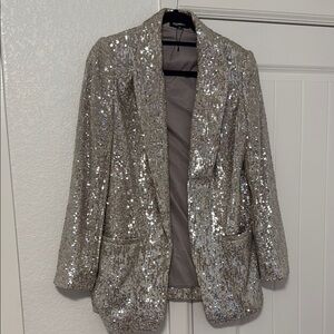 Express Silver Sequin Blazer